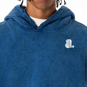 Minorista Lavado ácido Nueva moda Pullover Sudadera con capucha para hombres Regular Fit 100% Algodón Fleece Transpirable y secado rápido Capucha con cordón - Product Image 6