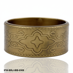 กำไลข้อมือทองเหลืองโบราณสำหรับผู้หญิง งานฝีมือแกะสลักลายชนเผ่า กำไลกว้างสไตล์โบฮีเมียน เครื่องประดับโดดเด่นสำหรับชุดสไตล์ชาติพันธุ์และผสมผสาน - Product Image 1