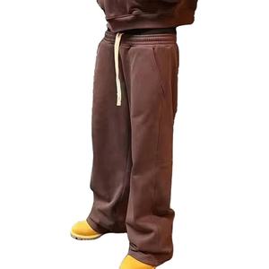 New Custom Lightweight Canvas High-Waisted Casual Flared <b>Jogger</b> Pants Men <b>Wide</b> Straight <b>Leg</b> Baggy Sweatpants 2026 - Product Image 3