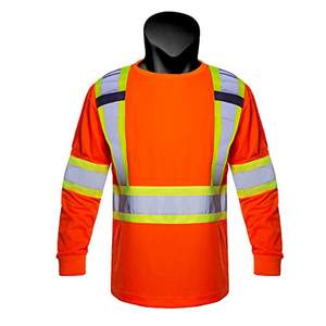 Camiseta de Seguridad Fluorescente de Poliéster Reflectante de Alta Visibilidad de Manga Larga para Hombre - Product Image 2