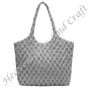 กระเป๋าผ้าบุนวมผ้าฝ้ายความจุมาก100% ออกแบบบล็อกสีหนาปรับแต่งโลโก้ได้ - Product Image 5