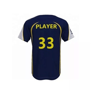 Maillot de baseball/softball unisexe à boutons, respirant, séchage rapide, 100 % polyester, impression numérique, manches courtes, nom d'équipe personnalisé - Product Image 3