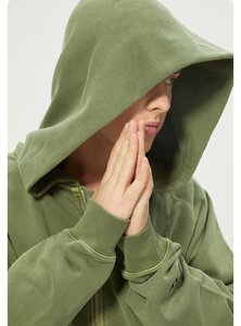Sudadera con Capucha para Hombre, de Algodón Grueso, Lavado Ácido, Forro Polar de Invierno, Diseño Personalizado Ecológico, Impresión 3D en Relieve Vintage - Product Image 5