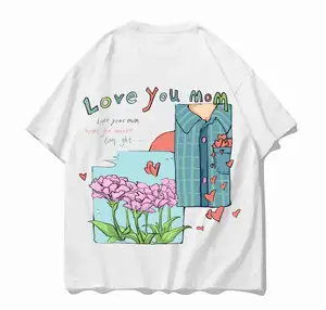 Người Đàn Ông Của 100% Cotton T-Shirt Dày Thoáng Khí O-Cổ Dài Chống-Pilling Với In Kỹ Thuật Số Unisex Mô Hình Staple Với 3D Logo In