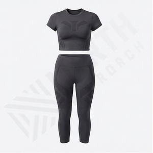 100% Cotton Heavyweight Acid Washed Women <b>Crop</b> <b>Top</b> Hoodie <b>Set</b> Sports Wear Short Cropped Hooded Washed Tracksuit Customized - Product Image 1