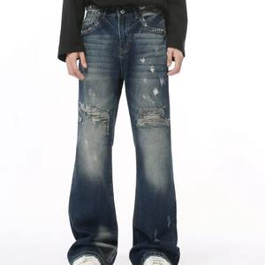 Straight Printed Skinny Hip Pop Wholesale Blue Stonewashed Bootcut Fashion <b>Denim</b> <b>Trousers</b> High Quality Jeans - Product Image 1