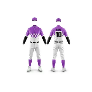批发高品质棒球制服套装廉价设计您的新设计男士定制升华最佳棒垒球服装