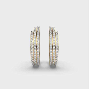 Boucles d'oreilles clous en or massif 14 carats avec diamants, vente en gros |   Diamants ronds de culture |   Bijoux élégants pour femmes - Product Image 4