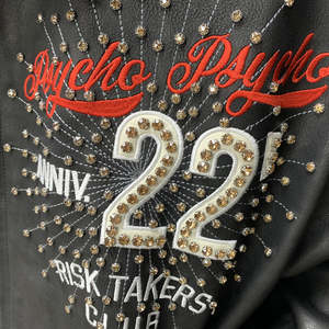 Chaquetas Bomber sin Cuello, Estilo Urbano, con Pedrería, Apliques Personalizados Bordados, Transpirables, Premium, de Piel de Vaca Genuina para Hombre, Primavera - Product Image 6