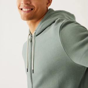 Sweat à capuche zippé surdimensionné pour homme en molleton épais avec logo personnalisé, 100 % coton, broderie technique, grandes tailles - Product Image 4