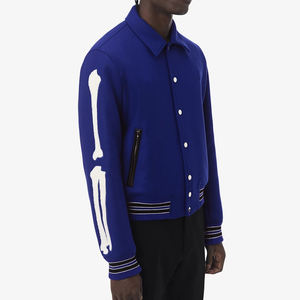 Veste universitaire d'hiver pour hommes broderie personnalisée patchs en chenille Streetwear en cuir PU longue et veste d'hiver en gros - Product Image 2