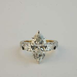 Anillo de diamante cultivado en laboratorio Premium 3Ct corte Marquesa VS1 IGI SGL certificado Oro rosa oro plata compromiso boda joyería proveedor - Product Image 2