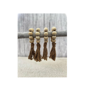 Natural Water wood napkin ring Round <b>Placemats</b> with Wooden <b>Beads</b> 3 pcs Napkin Rings for Dining Table Decor - Product Image 4