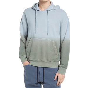 Personalizado Moletom Masculin algodón 100% dos colores Sudadera con capucha de lana cuello redondo en blanco Unisex sudaderas con capucha Dip Dye - Product Image 1