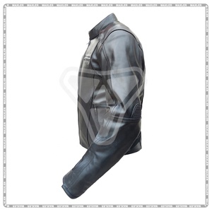 Chaqueta de Motociclista Estilo Slim Fit para Hombre en Cuero Genuino Negro con Bolsillos con Cremallera, Abrigo Informal, Suministro ODM - Product Image 3