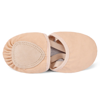 Chaussons de danse souples à demi-semelle pour femmes avec bande élastique, dessus en cuir véritable et doublure en coton, en stock aux États-Unis