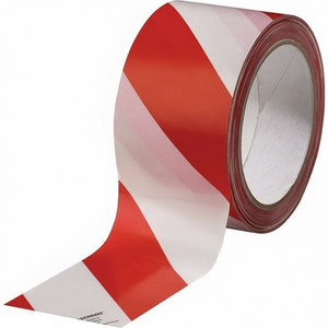 Cinta de Señalización de Advertencia Roja/Blanca de PVC BURMANN, 66 m de Longitud, 60 mm de Ancho, Rollo de Pegatinas y Luces Reflectantes Promocionales - Product Image 3