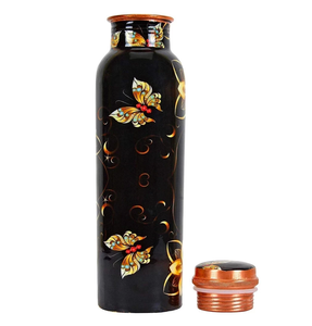 Bouteille imprimée en cuivre Design de qualité supérieure Décoration Bouteille d'eau en gros 900-1000 ml Bouteille d'eau faite à la main - Product Image 1