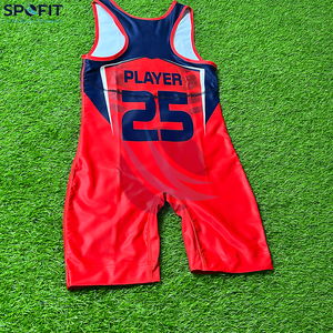 Venta al por Mayor de Singletes de Lucha Libre Sublimados con Diseño Personalizado, Singlet de Lucha Libre Personalizado para Hombres, para Entrenamiento de Levantamiento de Pesas - Product Image 2