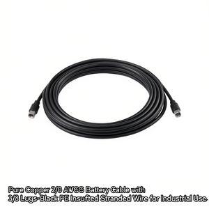 Cable de Batería de Cobre Puro 2/0 AWG con Terminales de 3/8 - Cable Trenzado Aislado con PE Negro para Uso Industrial - Product Image 2
