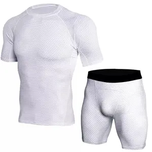 Gaf Sets Van Korte Mouwen Heren Rashguard Sneldrogende Ondergoed Compressie Legging Rush Guard Voor Training Sport Gym Fitness