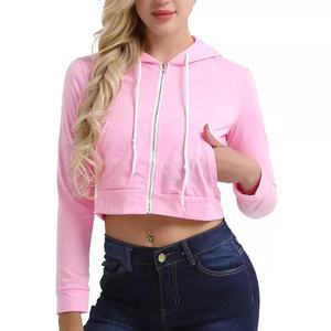 Sudadera con Capucha de Manga Larga para Mujer, con Estampado OEM, Transpirable, Estilo Crop Top, para Invierno - Product Image 1