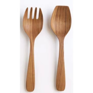 Ensemble de serveur de salade en bois poli outils de salade personnalisés maison hôtel Restaurant utilisation salade fruits cuillère de service fourchette ensemble de couverts en bois - Product Image 3