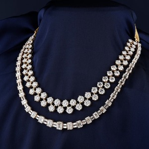 สร้อยคอเสน่ห์หรูหรางานแต่งงานแบบแฟนซีอินฟินิตี้และความรักเพชรธรรมชาติ Si-H/I พร้อมเครื่องประดับเจ้าสาวทองคำ14K สีเหลืองสำหรับผู้หญิง - Product Image 3