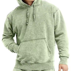 เสื้อฮู้ดดี้ผ้าฝ้าย 100% ทรงโอเวอร์ไซส์ พิมพ์ลายดิจิทัล ล้างสีแบบวินเทจ ผลิตในปากีสถาน สำหรับผู้ชาย พร้อมปักโลโก้ด้านหน้าตามสั่ง - Product Image 1