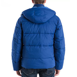 2025 Custom logo big tall coats fashion men cotton polyester <b>hood</b> puffer <b>Red</b> shiny winter down designer padding <b>jacket</b> for men - Product Image 3