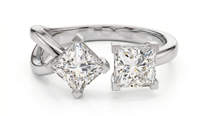 Anillo de Compromiso Clásico con Diamante Corte Princesa para Mujer, Diamantes Cultivados en Laboratorio - Product Image 2