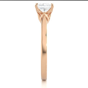 Bague solitaire en diamant cultivé en laboratoire CVD de taille princesse 2.01 carats bague de fiançailles en or rose de taille personnalisée - Product Image 3