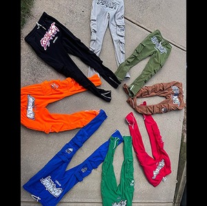 Pantalones Cargo Personalizados de Moda Urbana Unisex con Estampado Puff para Mujer, Invierno 2024, Pantalones Deportivos Ajustados para Hombre - Product Image 4