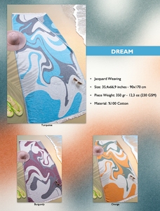 ผ้าขนหนูชายหาด DAFNI BIG PAZAR สีม่วง ลายก้างปลา พิมพ์ลาย ผ้าเทอร์รี่ ผ้าฝ้าย ซักได้ พร้อมพู่สีขาว น้ำหนักปานกลาง HDPE - Product Image 3