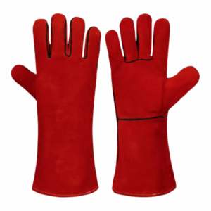 Gants de sécurité industriels robustes canadiens Rigger en cuir de vachette fendu Construction ignifuge Protection des mains et des bras Antistatique - Product Image 1