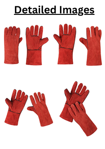 ถุงมือนิรภัยหนังวัวแยก14/16นิ้วทนความร้อนกันน้ำกลางแจ้งดับเพลิงถุงมือ EN388ได้รับการรับรองจาก PU ป้องกันการกระแทก - Product Image 5