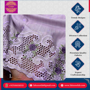 Sari en coton Tusser de qualité supérieure, élégant, traditionnel, magnifique, avec broderie et travail de découpe, disponible pour les occasions spéciales - Product Image 2