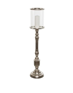 เชิงเทียนเสาเล็กๆบนฐานสี่เหลี่ยมขัดเงาโลหะทำด้วยมือดีไซน์คลาสสิกสำหรับตกแต่งเชิงเทียนทำด้วยมือ - Product Image 4