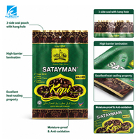 Emballage de café, sachet à trois soudures latérales, laminé, production directe d'usine pour poudre de café, barrière anti-oxygène