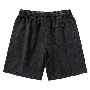 OEM 2026 Shorts en molleton français personnalisés pour hommes, lavage à l'acide, 100% coton, style décontracté, taille élastique, cordons, anti-froissement, écologique - Product Image 2