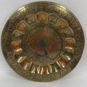 Paon imprimé métal plaque murale autocollant émail fleur autocollant noir plat service Table haut accessoires de noël en gros - Product Image 1