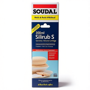 Soudal 300ml Silirub S Cartouche de silicone sanitaire transparente - Fournitures pour salle de bain et toilettes - Product Image 3