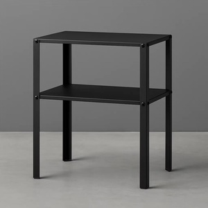 โต๊ะข้างเตียงโลหะแบบทันสมัยพร้อมลิ้นชักและชั้นวางของแบบเปิดสำหรับเก็บของในห้องนอนและโต๊ะข้างเตียง - Product Image 3