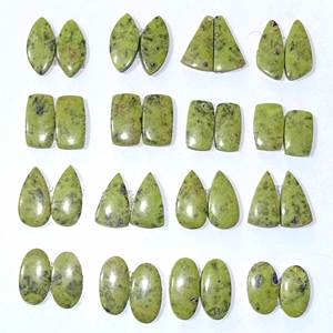 Par de piedras preciosas sueltas de cabujón de atlantita Natural de grado AAA de alta calidad para la fabricación de joyas, precio al por mayor suelto de piedras preciosas - Product Image 5