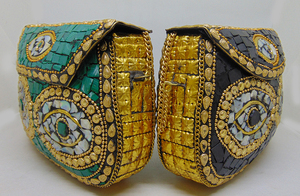 Factory Direct Wholesale Classic Design Handmade Beaded Mosaic Stone Metal <b>Frame</b> Box Evening Bags Clutch Bag Party Banquet Prom - Product Image 2