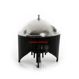 Casserole de forme ronde design faite à la main classique élégant luxe nouveau métal chauffe-plats Table marmite décorative - Product Image 1