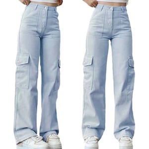 กางเกงคาร์โก้ผู้หญิงแบบมีกระเป๋าหลายช่องกางเกงแห้งเร็วแบบทันสมัยสำหรับ100% กางเกงคาร์โก้ออกกำลังกายผ้าคอตตอนออร์แกนิกใหม่ - Product Image 1