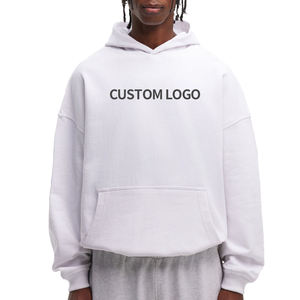 Sweat à capuche personnalisé à épaules tombantes 100% coton pour hommes Streetwear vierge patch de lavage brodé design en détresse pour l'hiver - Product Image 1