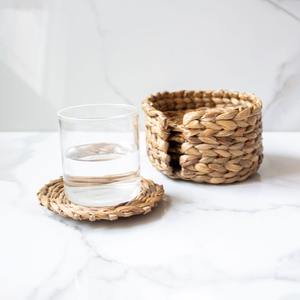 Eco friendly water hyacinth <b>coasters</b> for drinks hand woven <b>coaster</b> dining <b>table</b> accessories - Product Image 5
