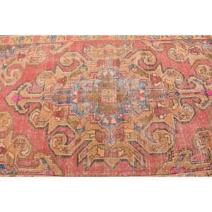 Rug, 4.1x7.3 ft Turkish Rug, <b>Red</b> Floral Rug <b>Wool</b> - Product Image 3